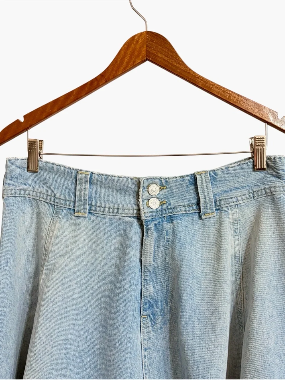 Free People We The Free Wonderland Boho Denim Mini Skirt 29 Distressed Concert